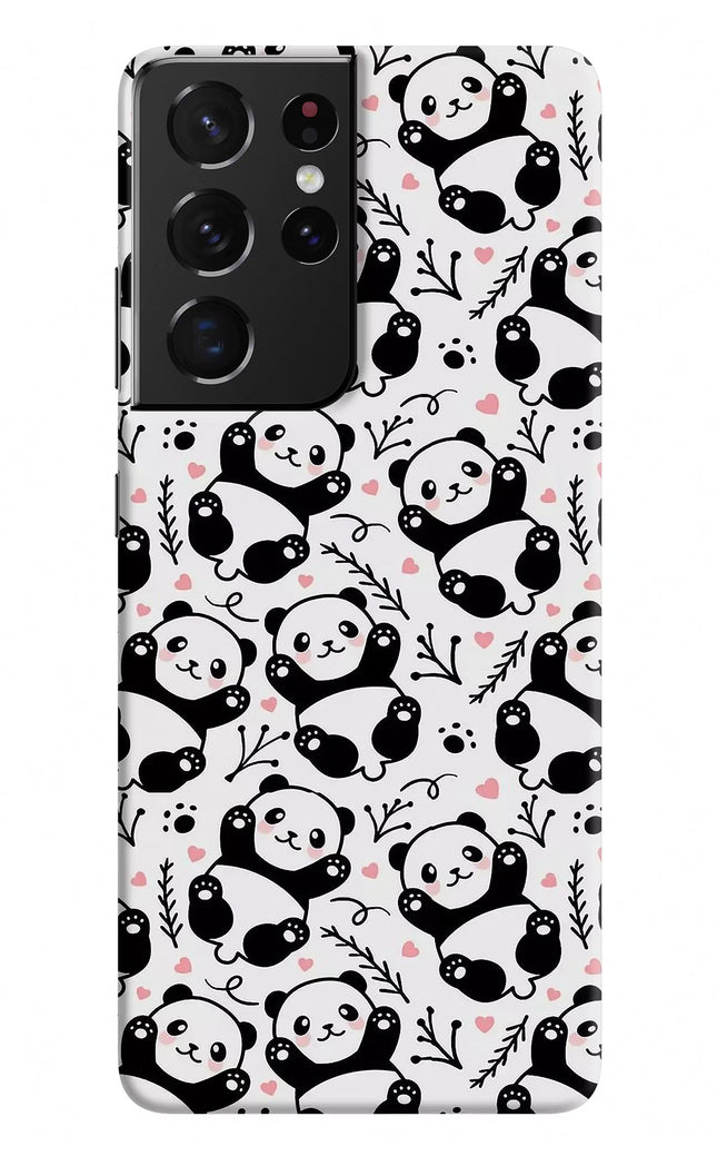Cute Panda Samsung S21 Ultra Hard Case Back Cover by Casekaro