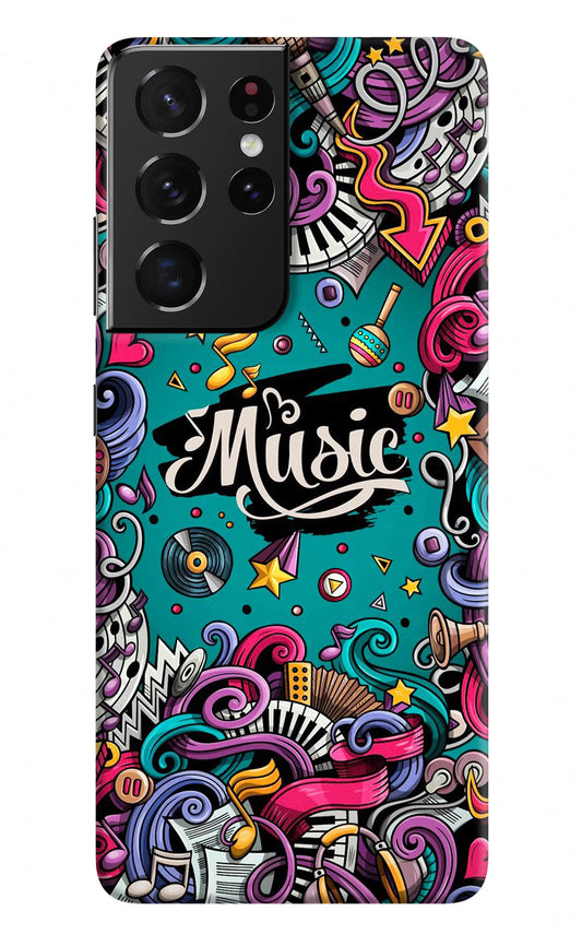Music Graffiti Samsung S21 Ultra Hard Case Back Cover by Casekaro