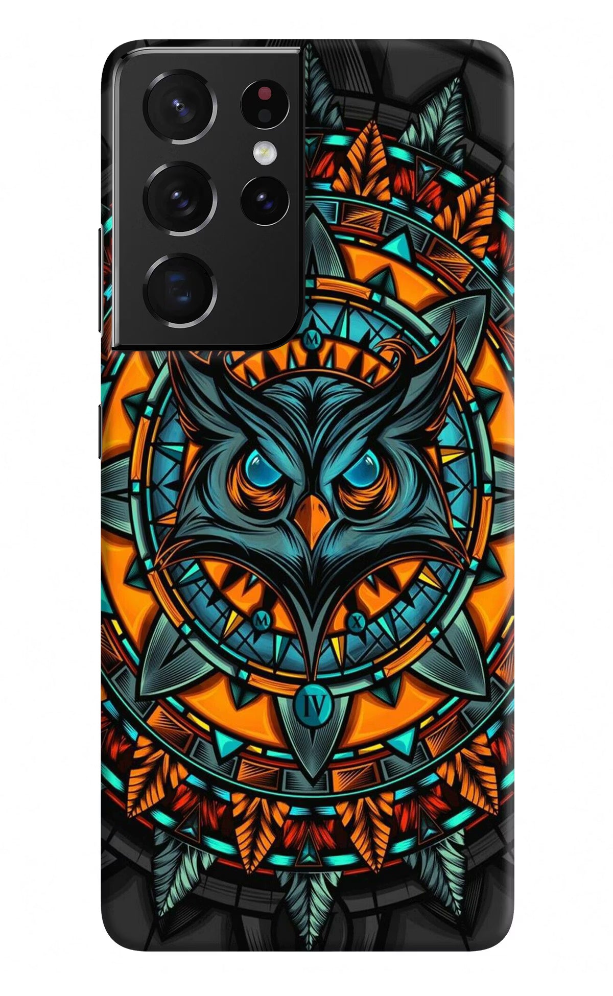 Angry Owl Art Samsung S21 Ultra Hard Case Back Cover by Casekaro