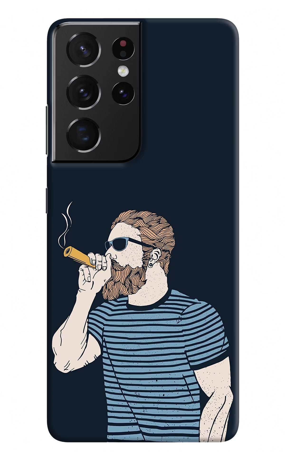 Smoking Samsung S21 Ultra Hard Case Back Cover by Casekaro