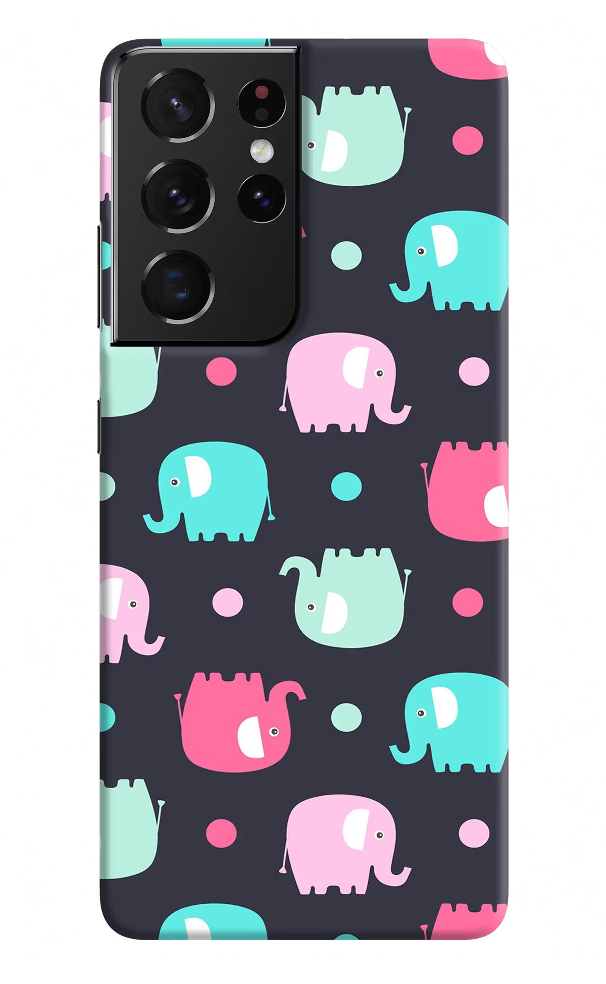 Elephants Samsung S21 Ultra Hard Case Back Cover by Casekaro