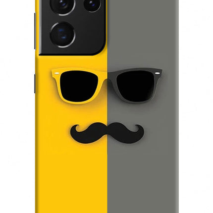 Sunglasses with Mustache Samsung S21 Ultra Hard Case Back Cover by Casekaro