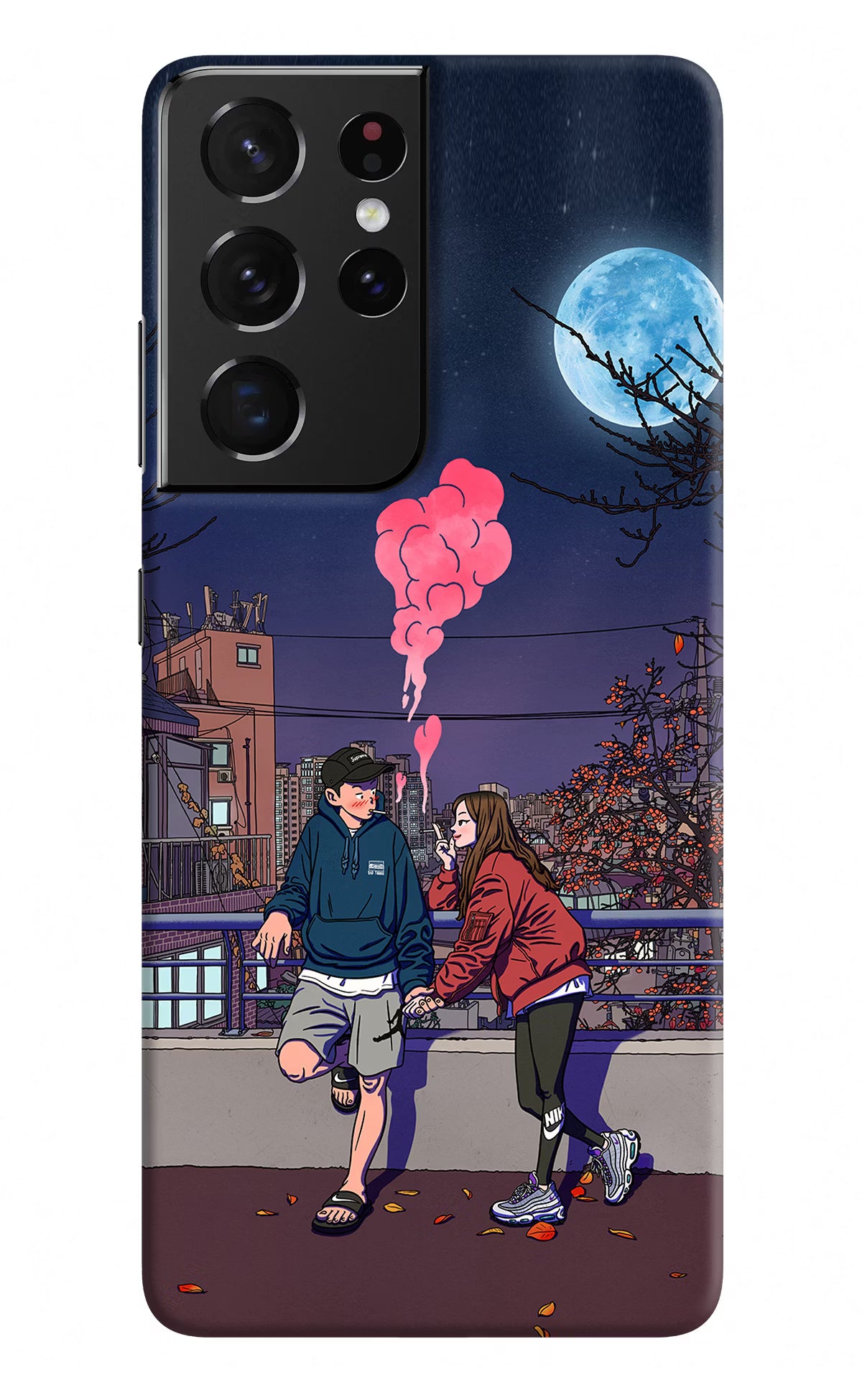 Chilling Couple Samsung S21 Ultra Hard Case Back Cover by Casekaro