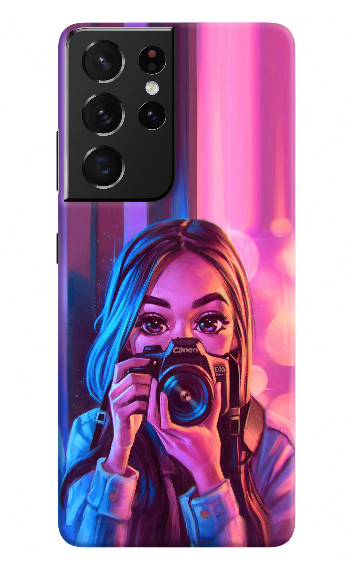 Girl Photographer Samsung S21 Ultra Hard Case Back Cover by Casekaro