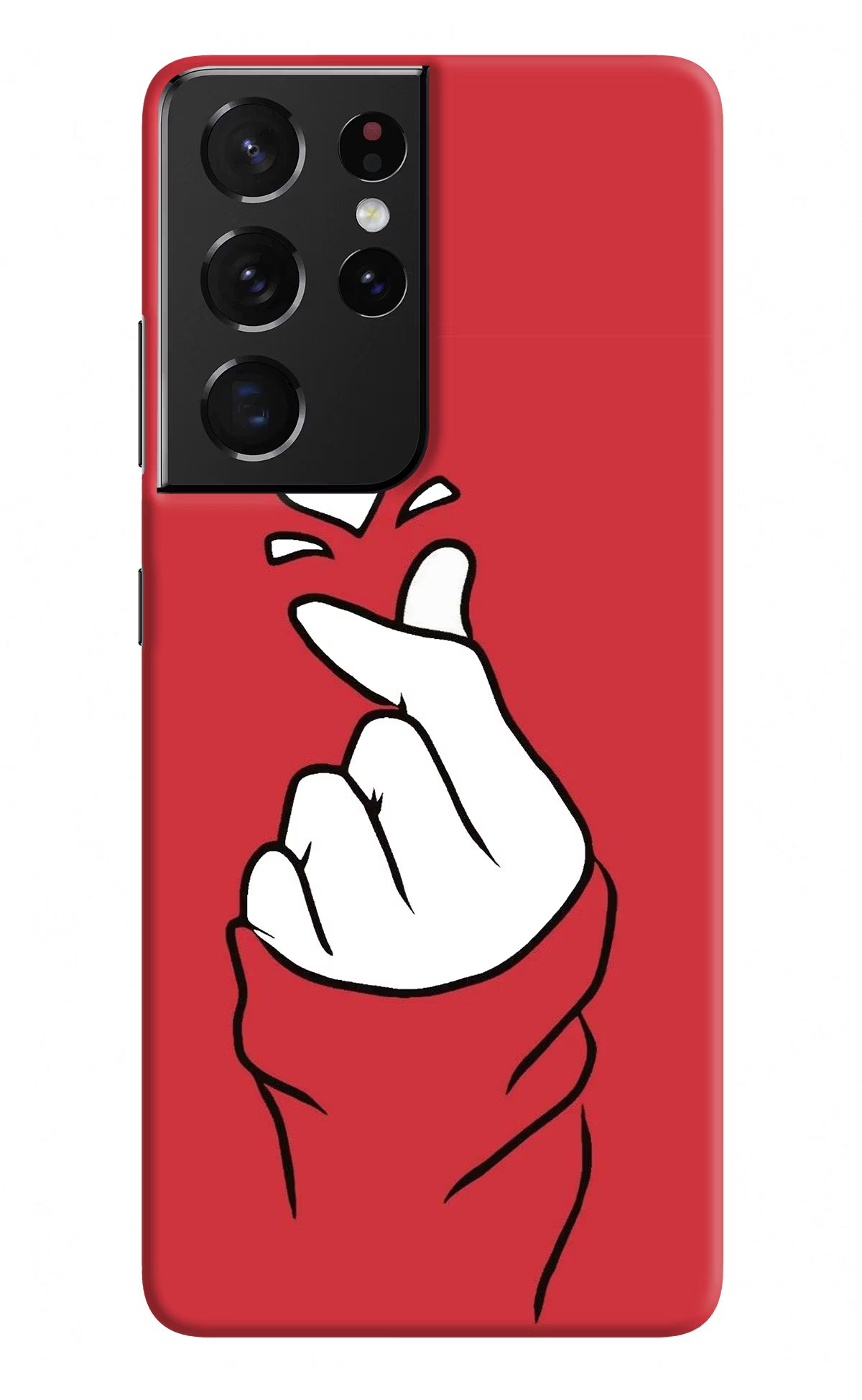 Korean Love Sign Samsung S21 Ultra Hard Case Back Cover by Casekaro