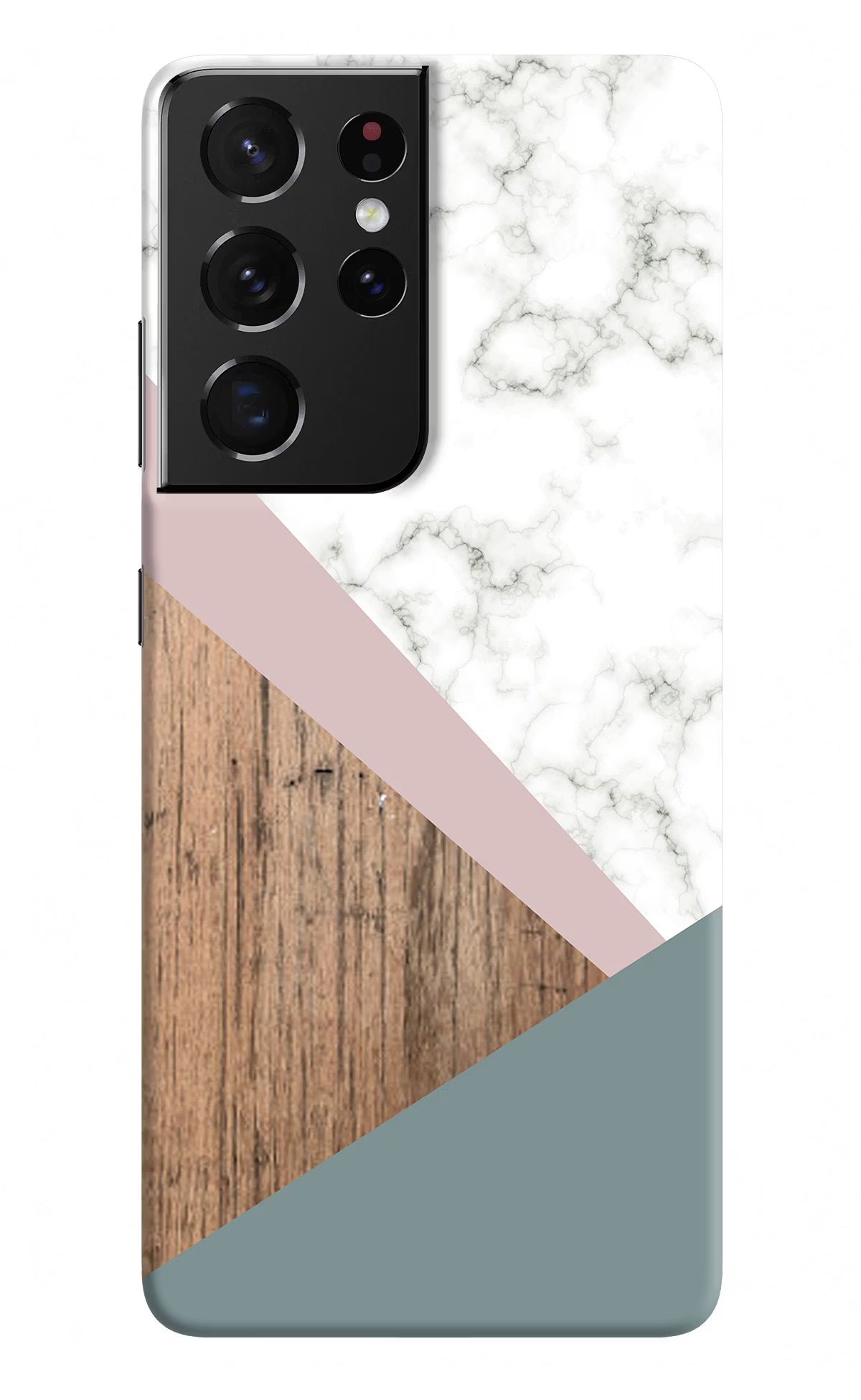 Marble wood Abstract Samsung S21 Ultra Hard Case Back Cover by Casekaro