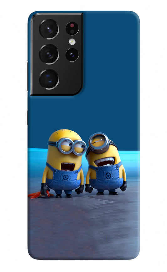 Minion Laughing Samsung S21 Ultra Hard Case Back Cover by Casekaro