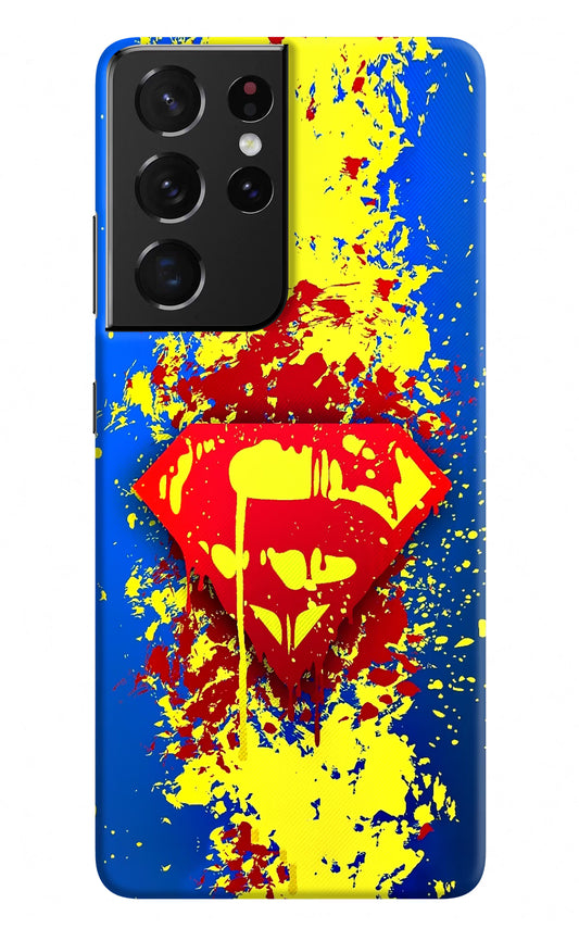 Superman logo Samsung S21 Ultra Hard Case Back Cover by Casekaro
