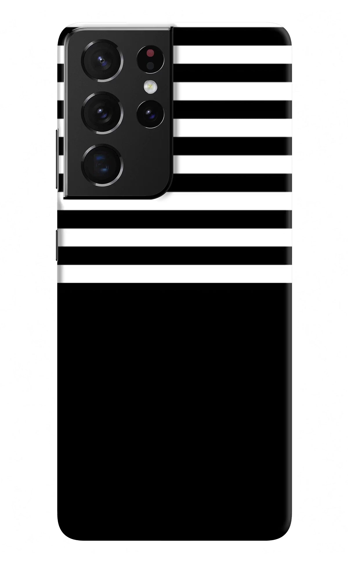 Black and White Print Samsung S21 Ultra Hard Case Back Cover by Casekaro