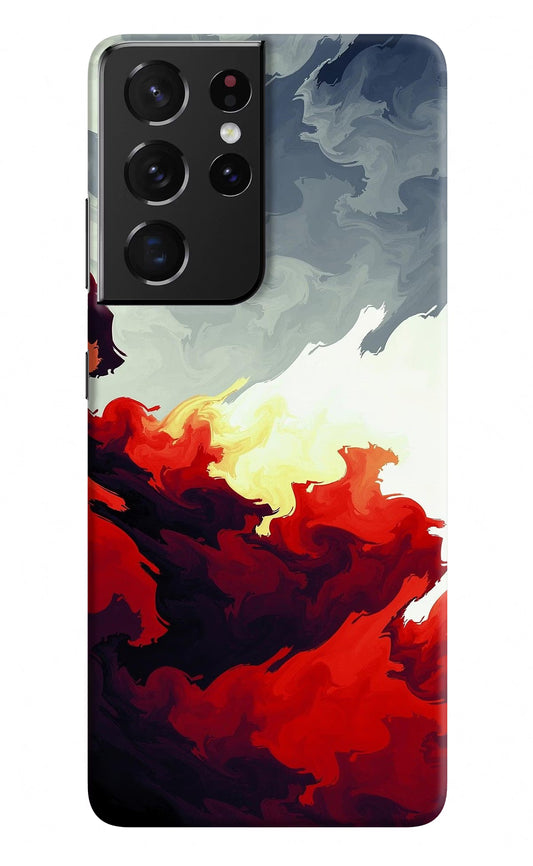 Fire Cloud Samsung S21 Ultra Hard Case Back Cover by Casekaro