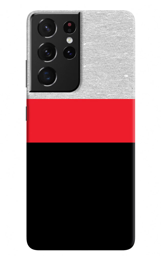 Tri Color Pattern Samsung S21 Ultra Hard Case Back Cover by Casekaro