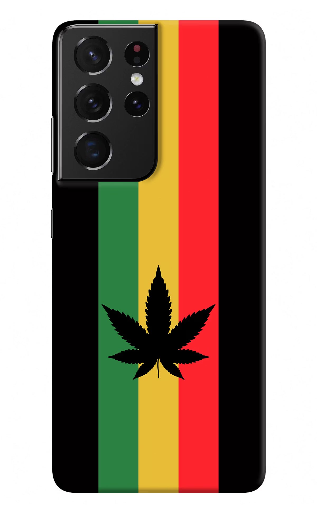Weed Flag Samsung S21 Ultra Hard Case Back Cover by Casekaro
