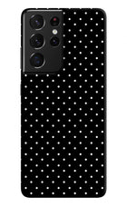 White Dots Samsung S21 Ultra Hard Case Back Cover by Casekaro