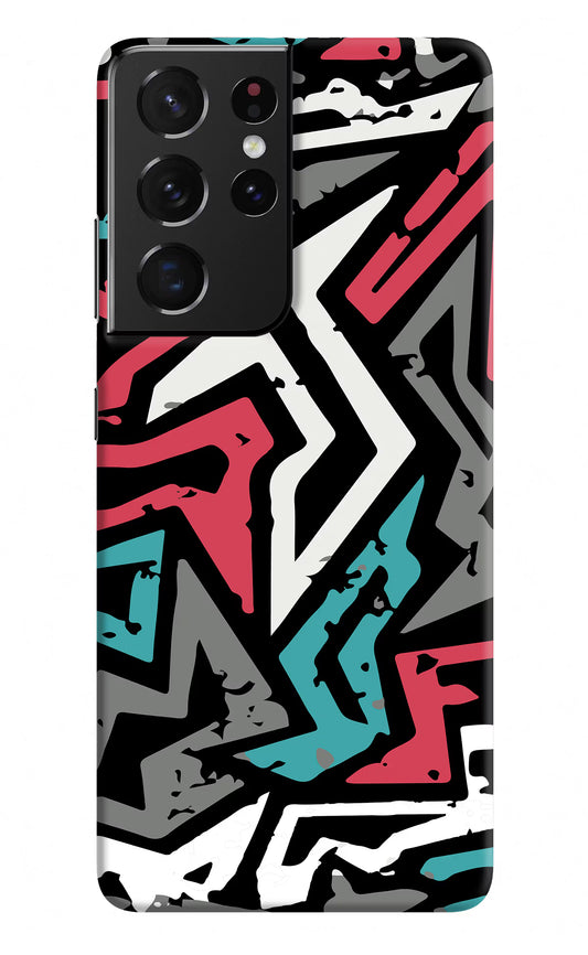 Geometric Graffiti Samsung S21 Ultra Hard Case Back Cover by Casekaro
