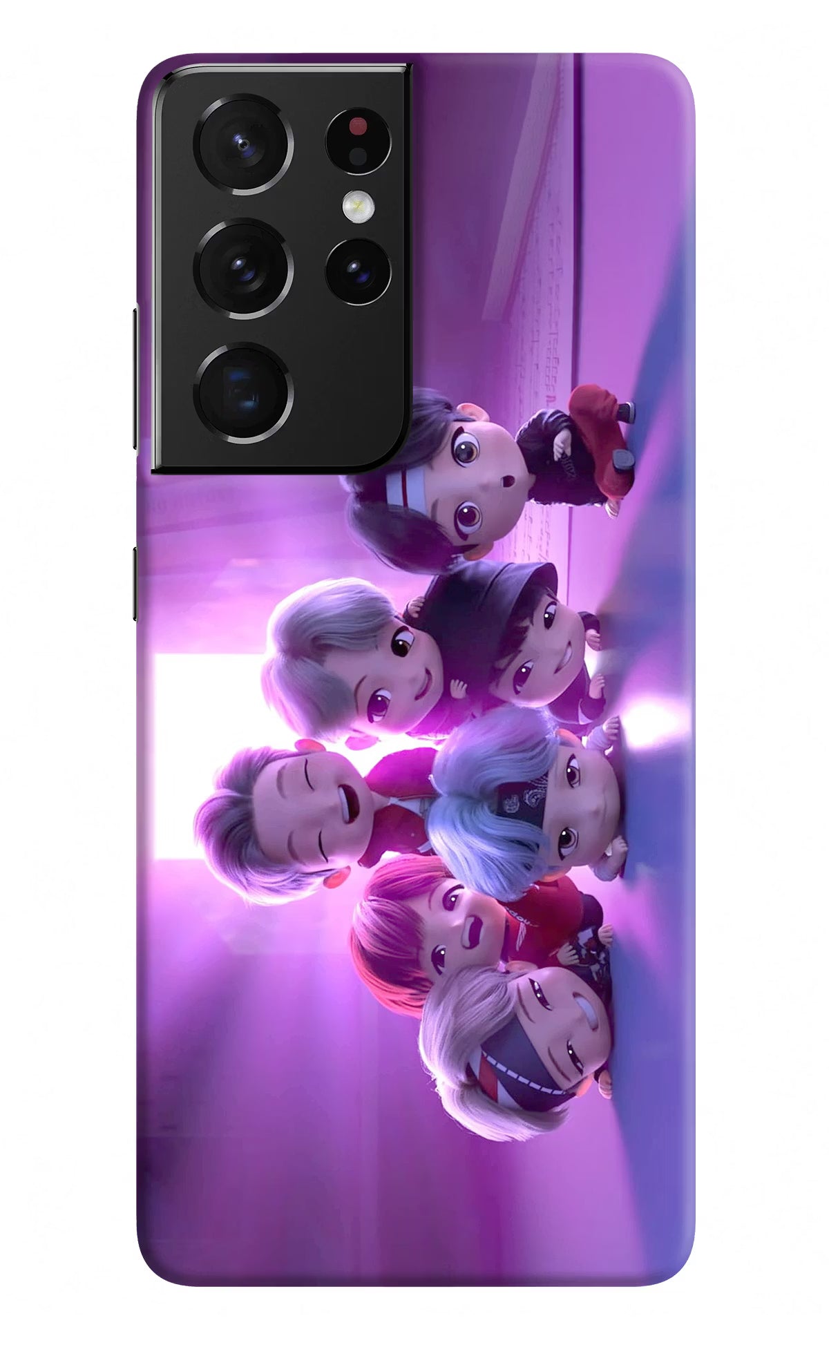 BTS Chibi Samsung S21 Ultra Hard Case Back Cover by Casekaro