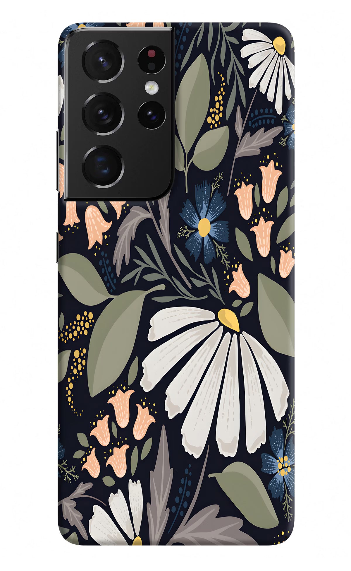 Flowers Art Samsung S21 Ultra Hard Case Back Cover by Casekaro