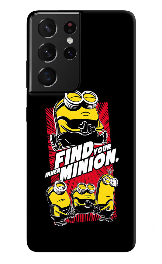 Find your inner Minion Samsung S21 Ultra Hard Case Back Cover by Casekaro
