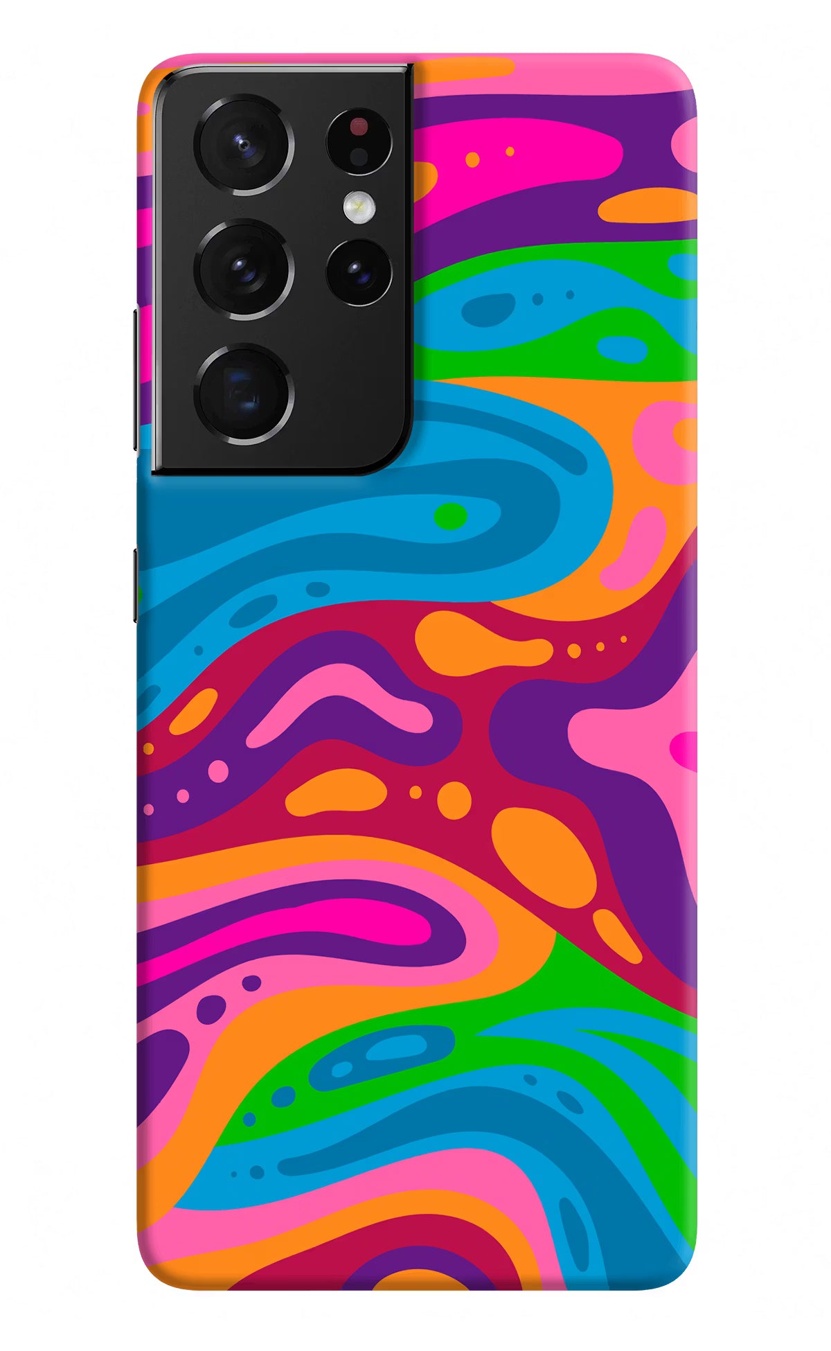 Trippy Pattern Samsung S21 Ultra Hard Case Back Cover by Casekaro