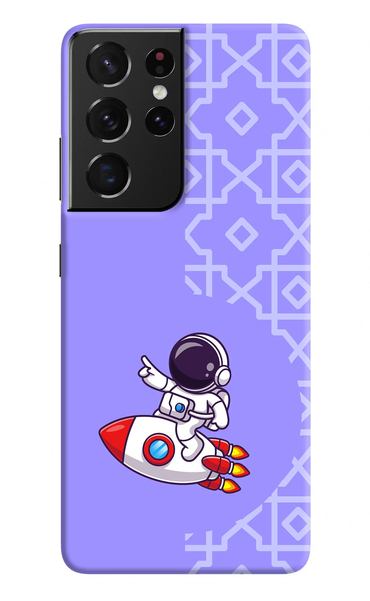 Cute Astronaut Samsung S21 Ultra Hard Case Back Cover by Casekaro