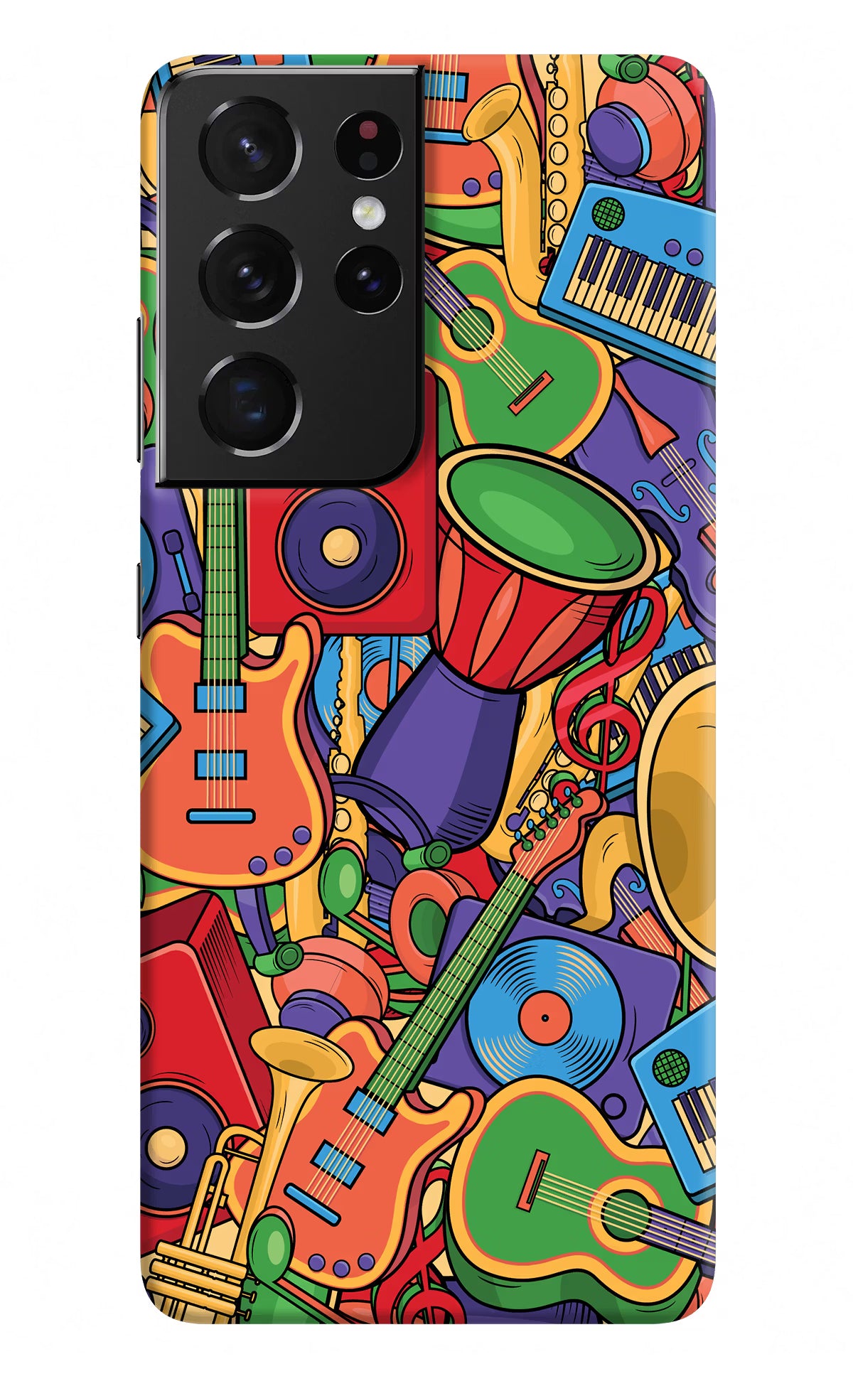 Music Instrument Doodle Samsung S21 Ultra Hard Case Back Cover by Casekaro