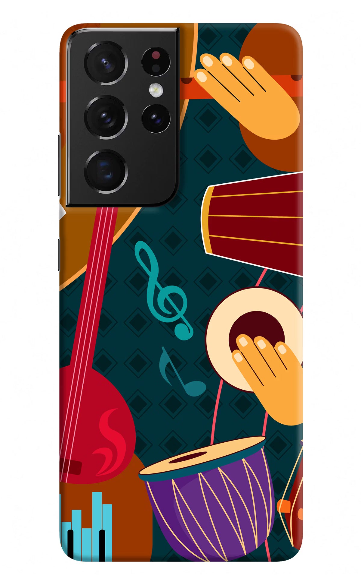 Music Instrument Samsung S21 Ultra Hard Case Back Cover by Casekaro