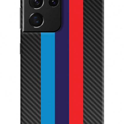 BMW Stripes Pattern Samsung S21 Ultra Hard Case Back Cover by Casekaro