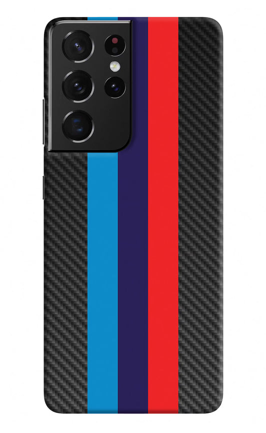 BMW Stripes Pattern Samsung S21 Ultra Hard Case Back Cover by Casekaro