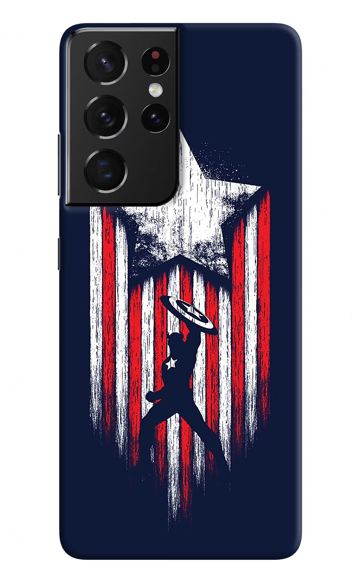 Captain America Marvel Art Samsung S21 Ultra Hard Case Back Cover by Casekaro