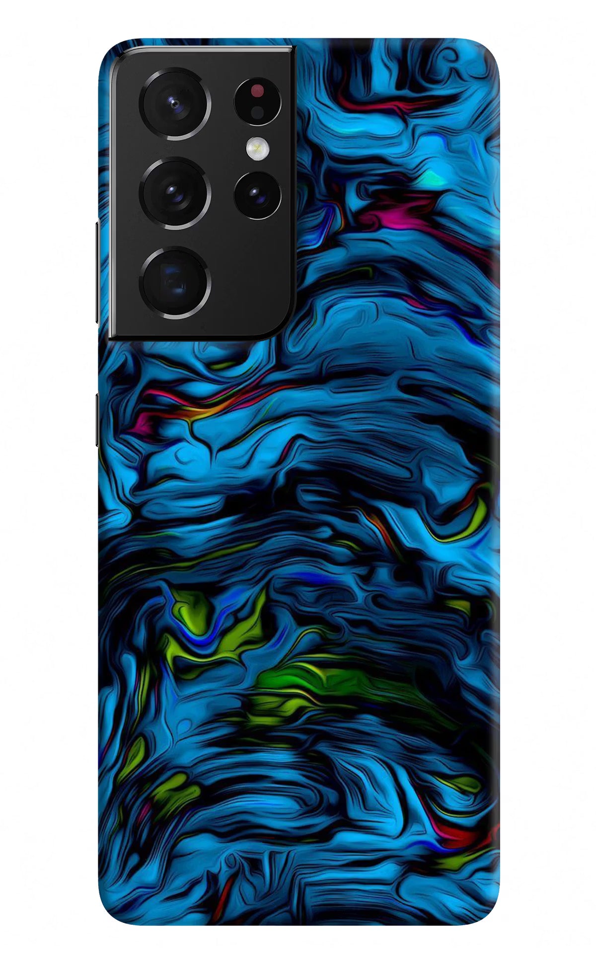 Dark Blue Abstract Samsung S21 Ultra Hard Case Back Cover by Casekaro