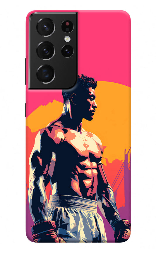 Sunset Warrior (AI Generated) Samsung S21 Ultra Back Cover