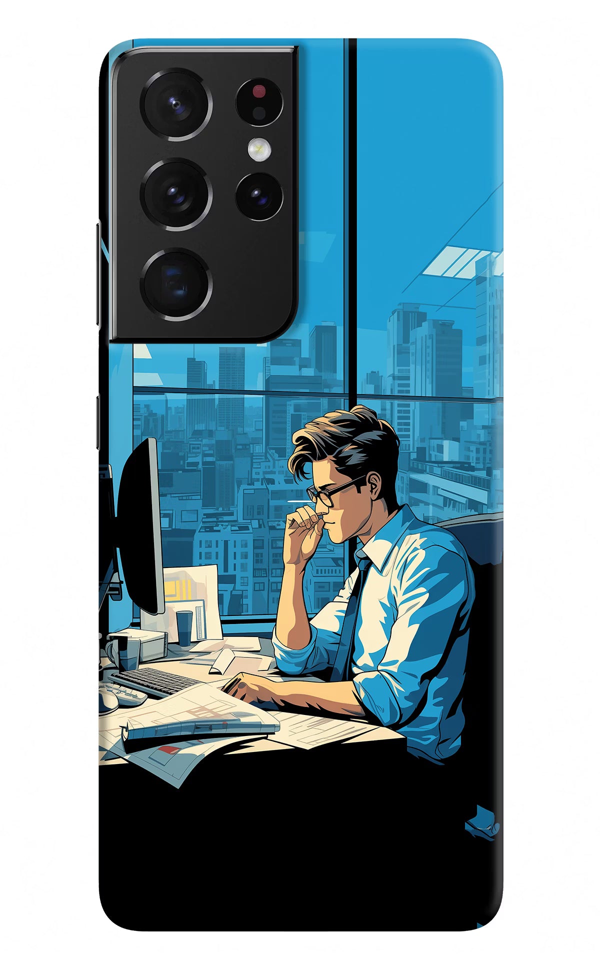 Focused Hustler (AI Generated) Samsung S21 Ultra Hard Case Back Cover by Casekaro