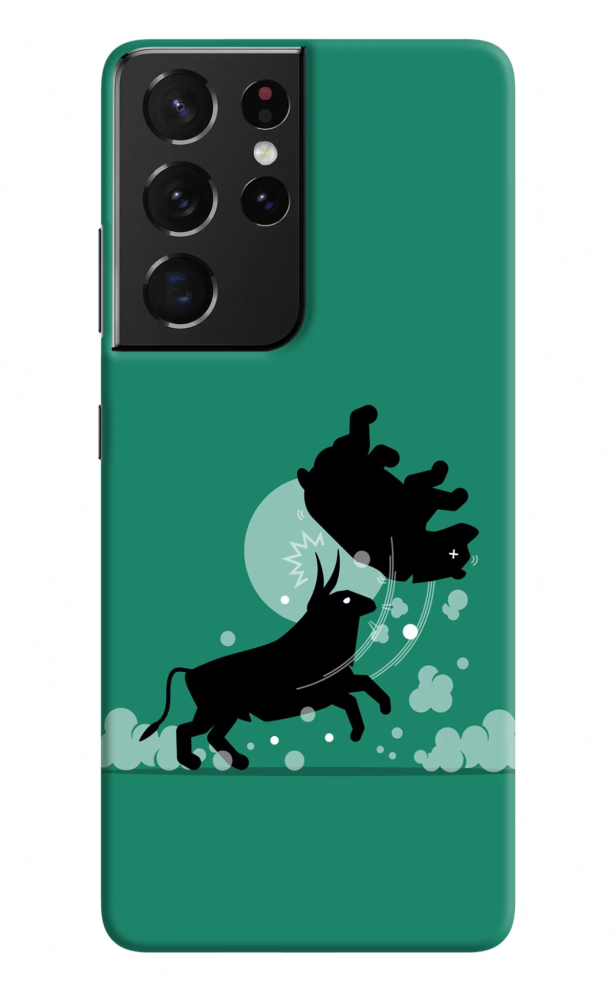 Bull Conqueror Samsung S21 Ultra Hard Case Back Cover by Casekaro