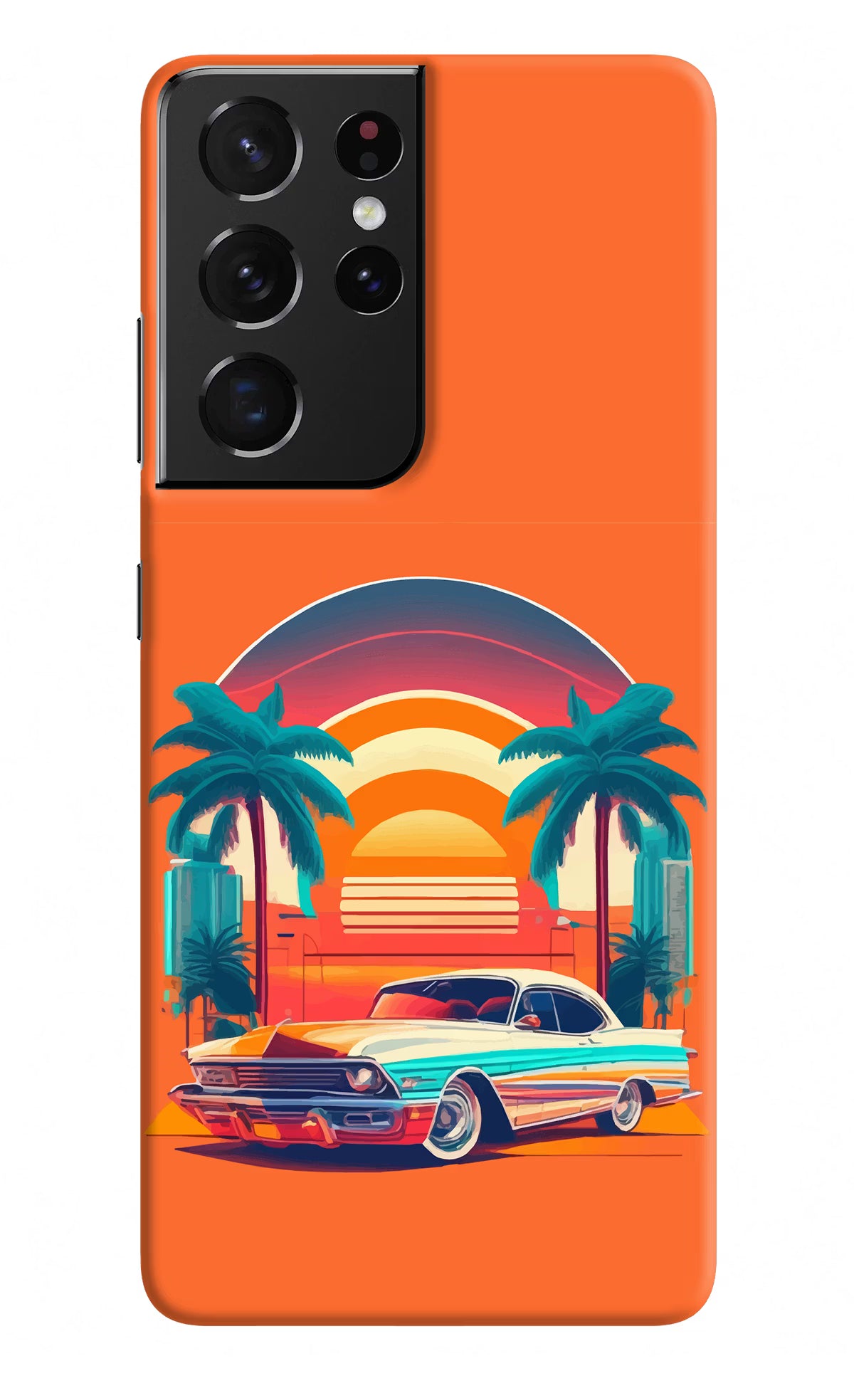 Palm Drive 80s Samsung S21 Ultra Hard Case Back Cover by Casekaro