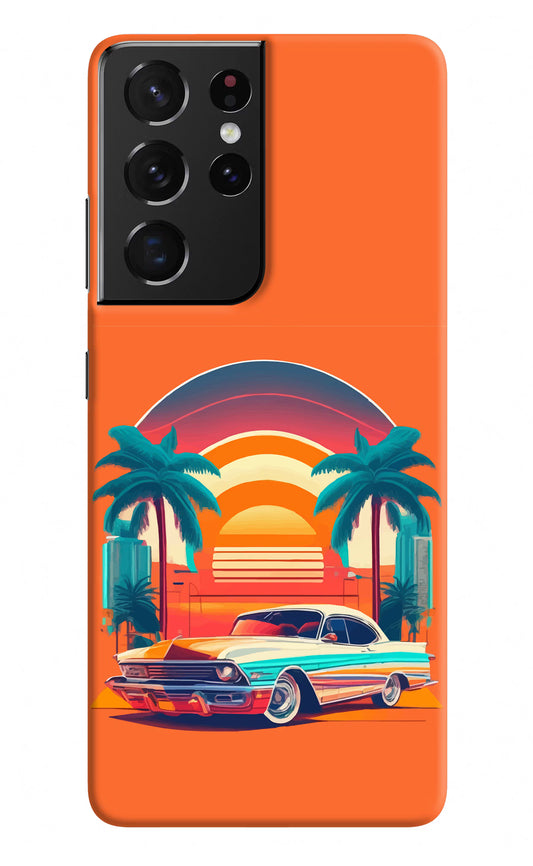 Palm Drive 80s Samsung S21 Ultra Hard Case Back Cover by Casekaro