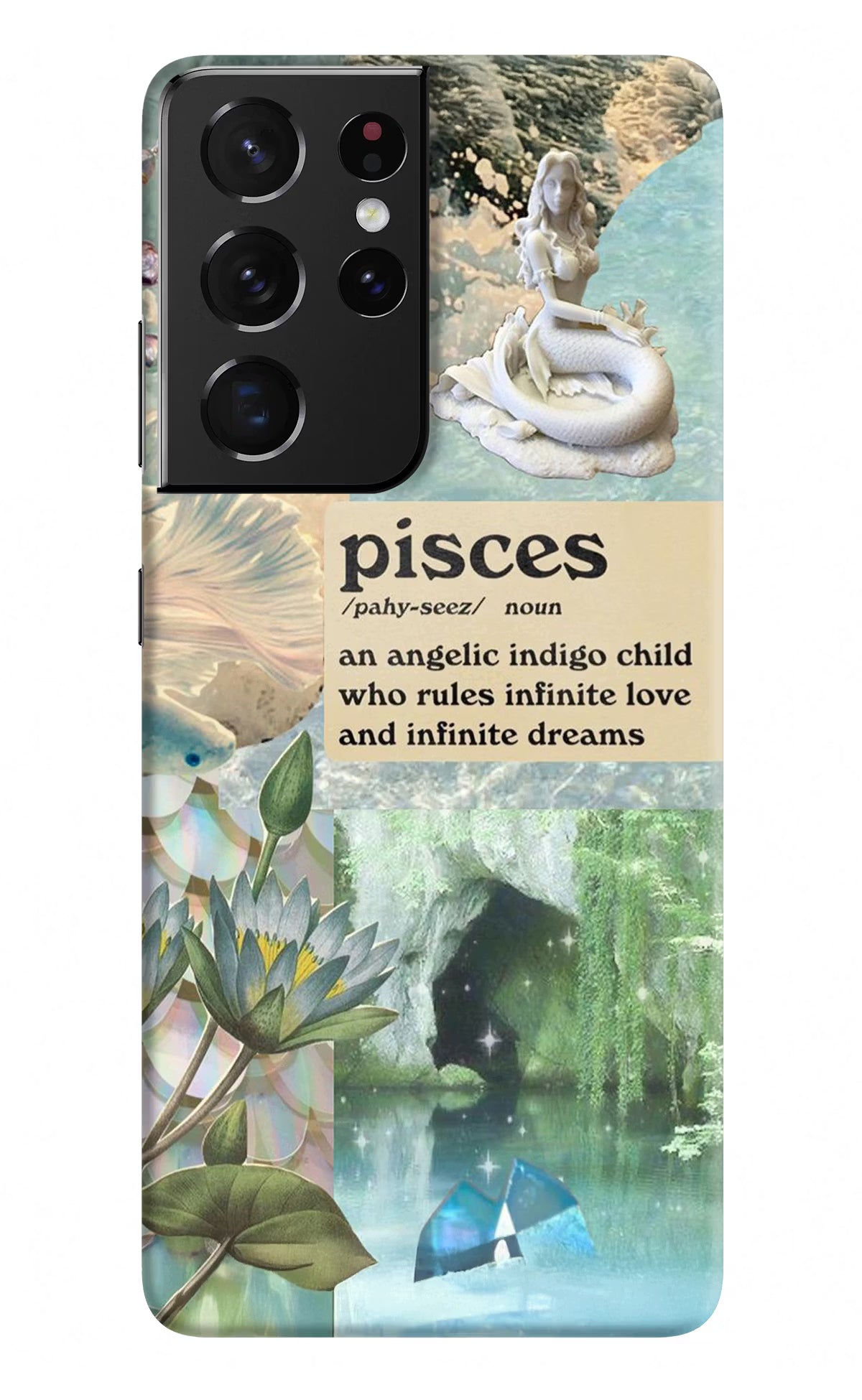 Pisces Zodiac Samsung S21 Ultra Hard Case Back Cover by Casekaro