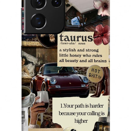 Taurus Zodiac Samsung S21 Ultra Hard Case Back Cover by Casekaro