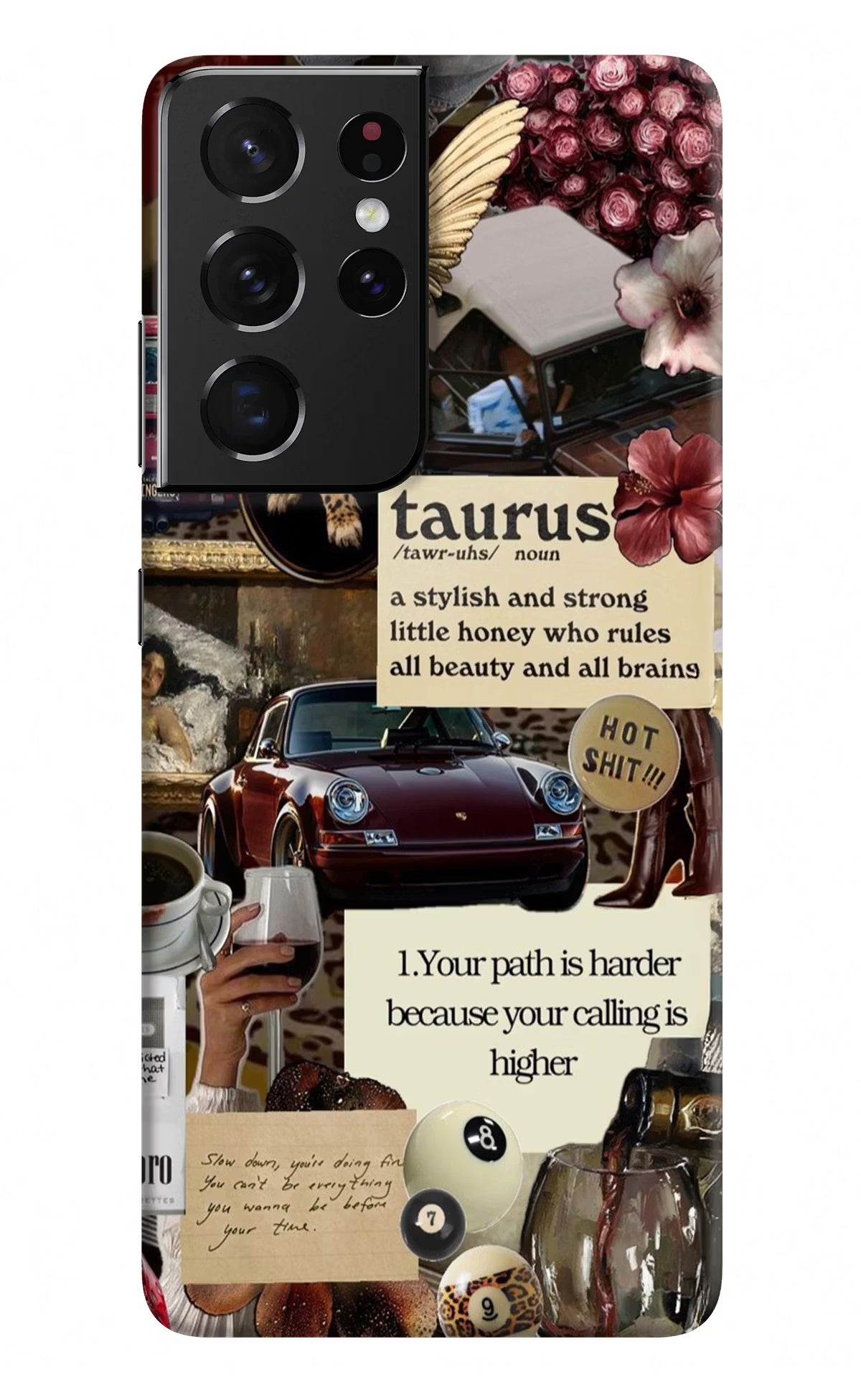 Taurus Zodiac Samsung S21 Ultra Hard Case Back Cover by Casekaro