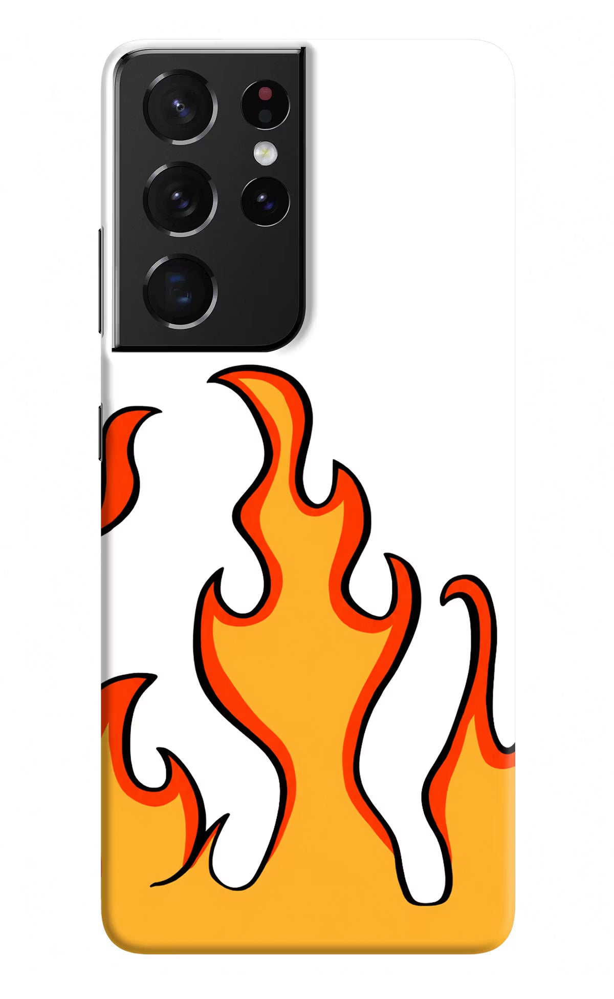 Fired Up – White Samsung S21 Ultra Hard Case Back Cover by Casekaro
