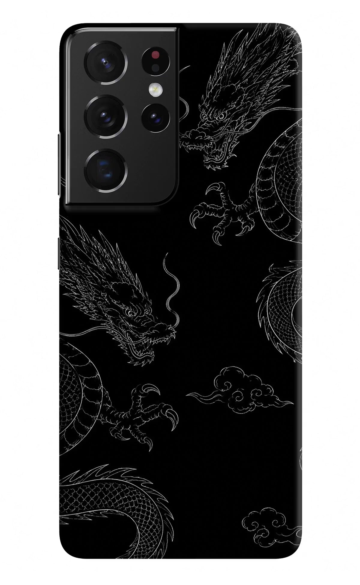 Twin Dragons Samsung S21 Ultra Hard Case Back Cover by Casekaro
