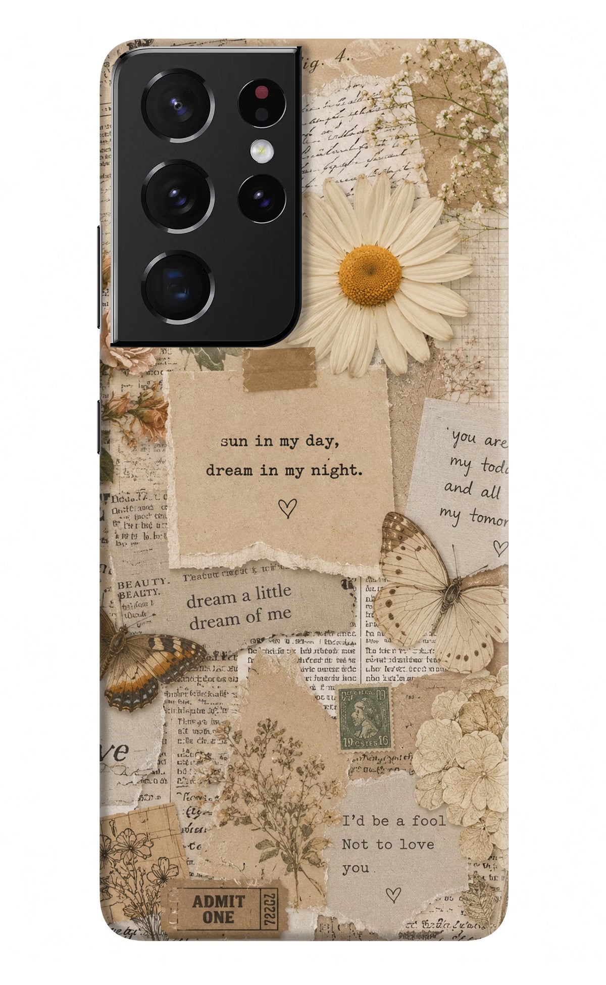 Vintage case Samsung S21 Ultra Back Cover