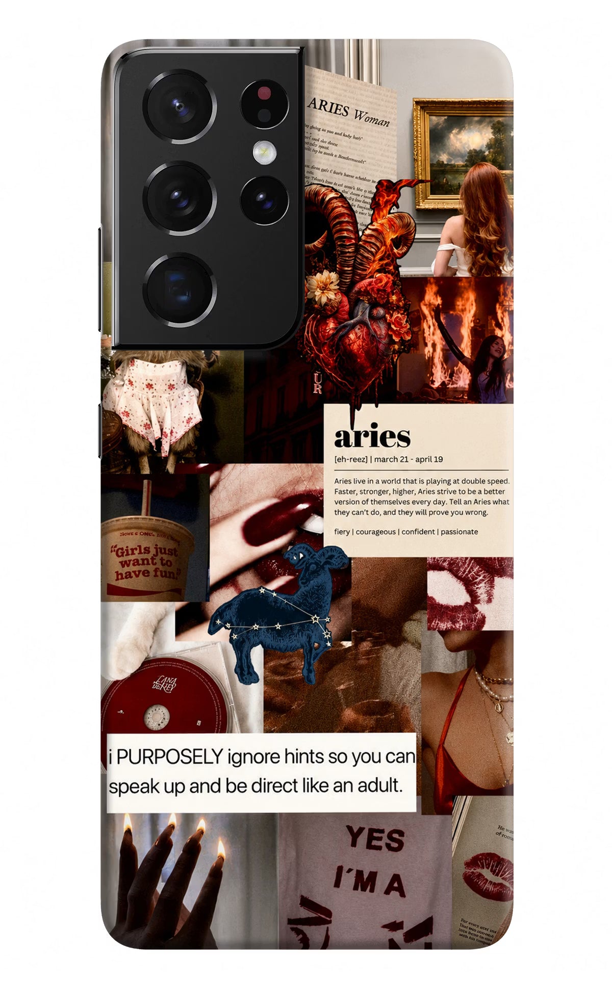 Zodiac Aries Samsung S21 Ultra Back Cover