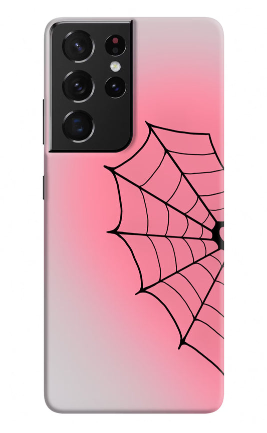 Pink Web Samsung S21 Ultra Hard Case Back Cover by Casekaro