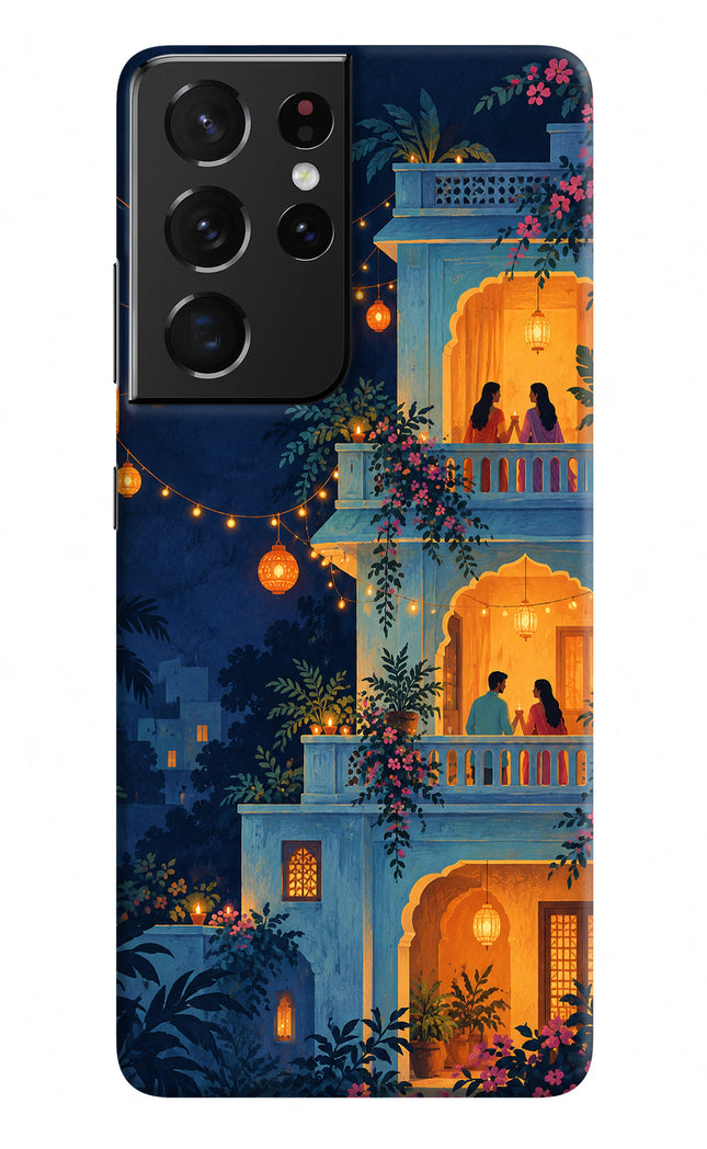 Balcony Glow Samsung S21 Ultra Hard Case Back Cover by Casekaro