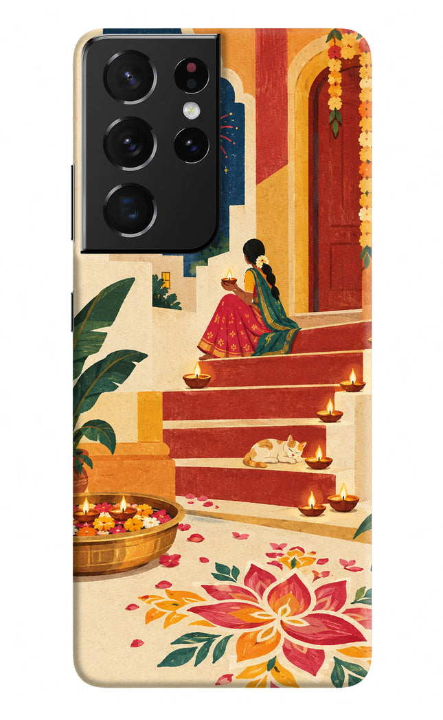 Diwali Rangoli Samsung S21 Ultra Hard Case Back Cover by Casekaro