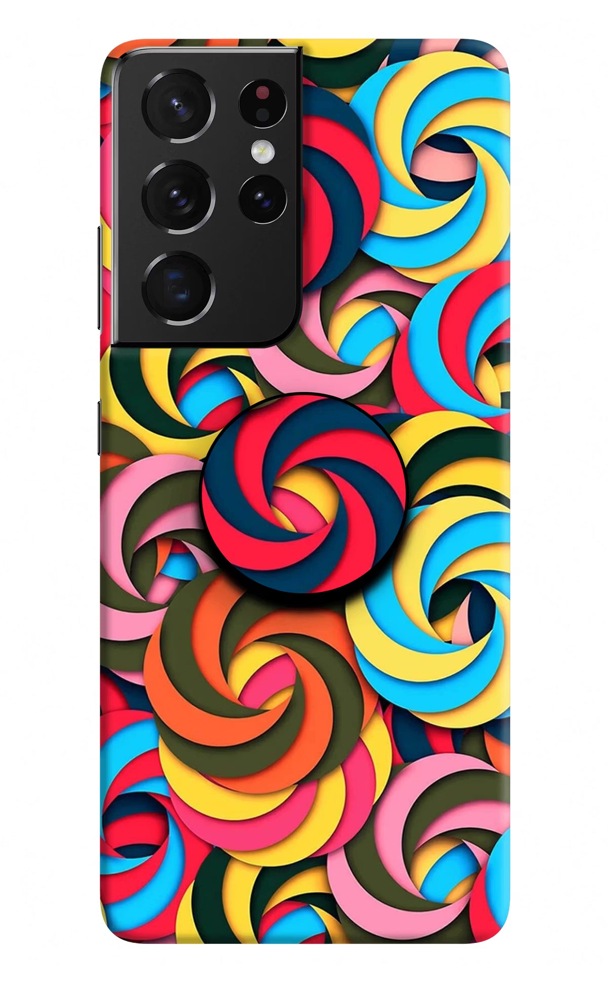 Spiral Pattern Samsung S21 Ultra Pop Case by Casekaro