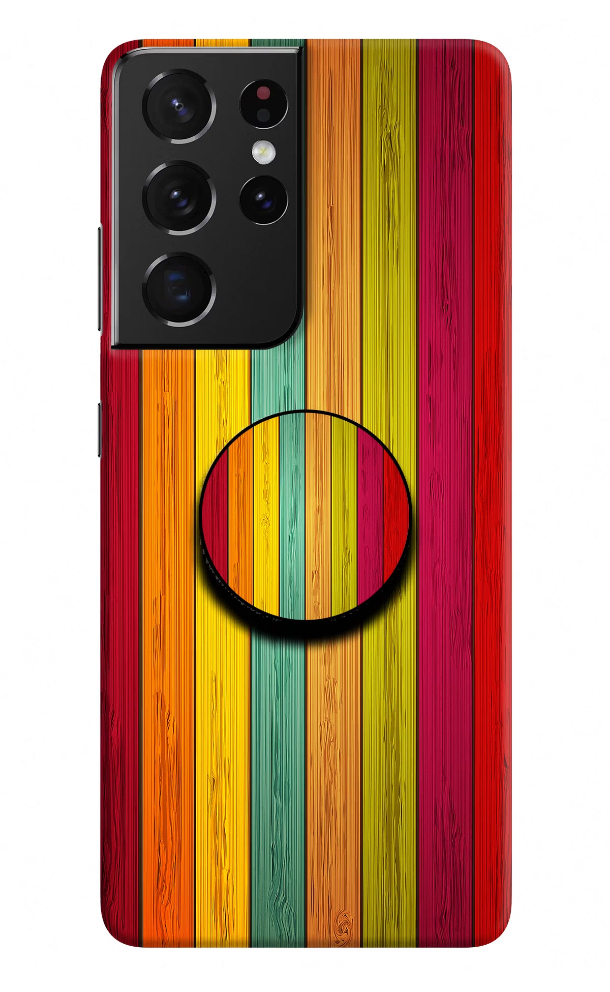 Multicolor Wooden Samsung S21 Ultra Pop Case by Casekaro