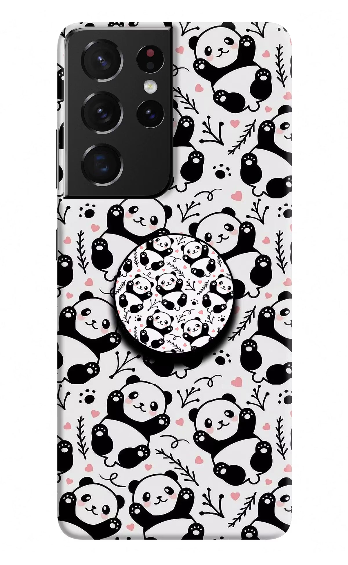 Cute Panda Samsung S21 Ultra Pop Case by Casekaro