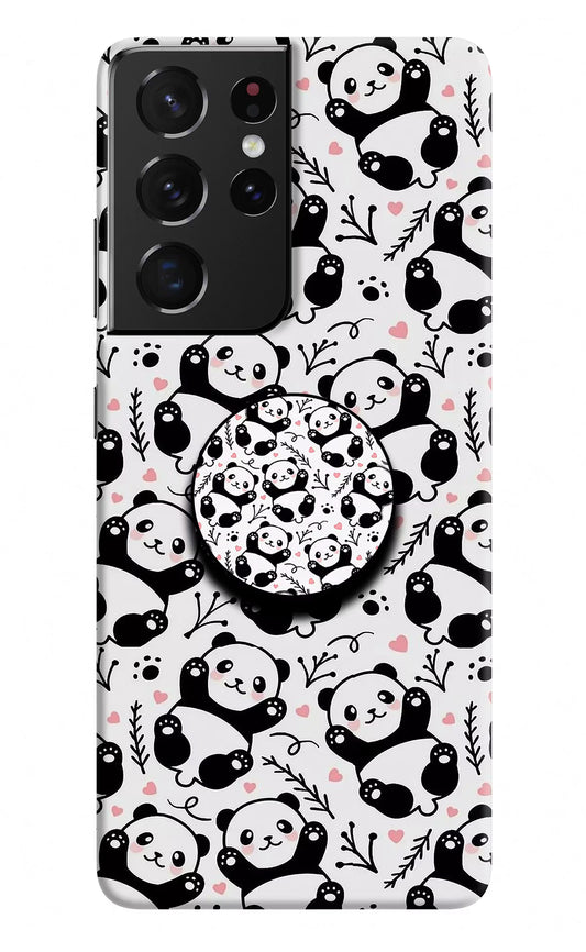 Cute Panda Samsung S21 Ultra Pop Case by Casekaro