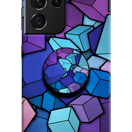 Cubic Abstract Samsung S21 Ultra Pop Case by Casekaro