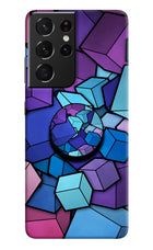 Cubic Abstract Samsung S21 Ultra Pop Case by Casekaro